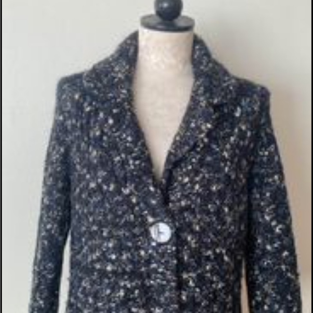 Susan Bristol Wool Acrylic Boucle Knit Cardigan Sweater Sz XL